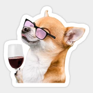 Dog next to wine meme Sticker